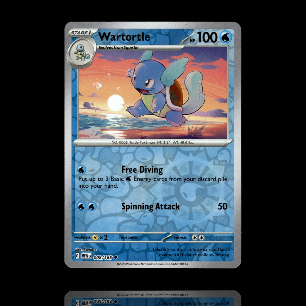 ▸ Wartortle | SV: Scarlet & Violet 151 | Reverse Holo | 008/165 | NM