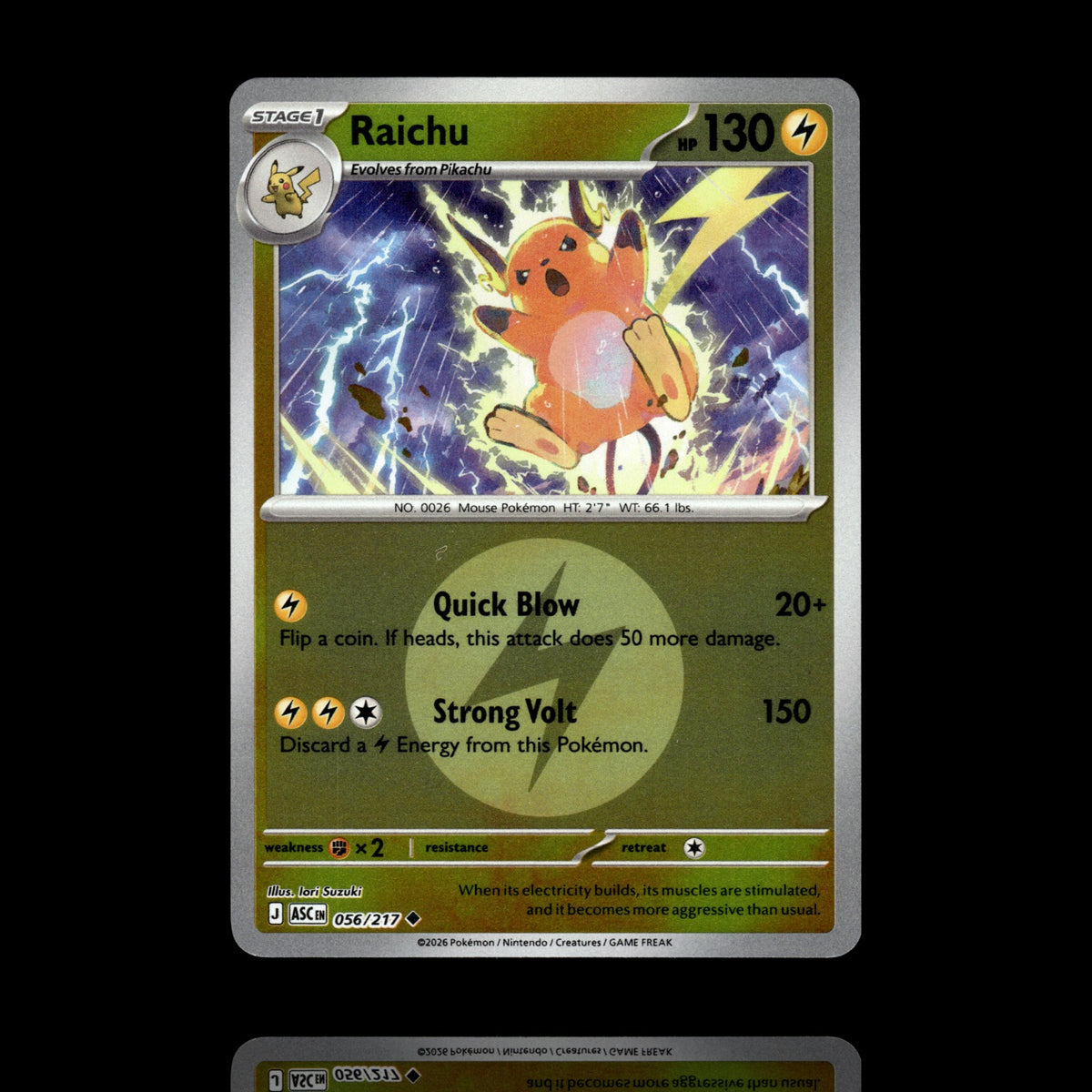 ▸ Raichu | ME: Ascended Heroes | Energy Reverse Holo | 056/217 | NM