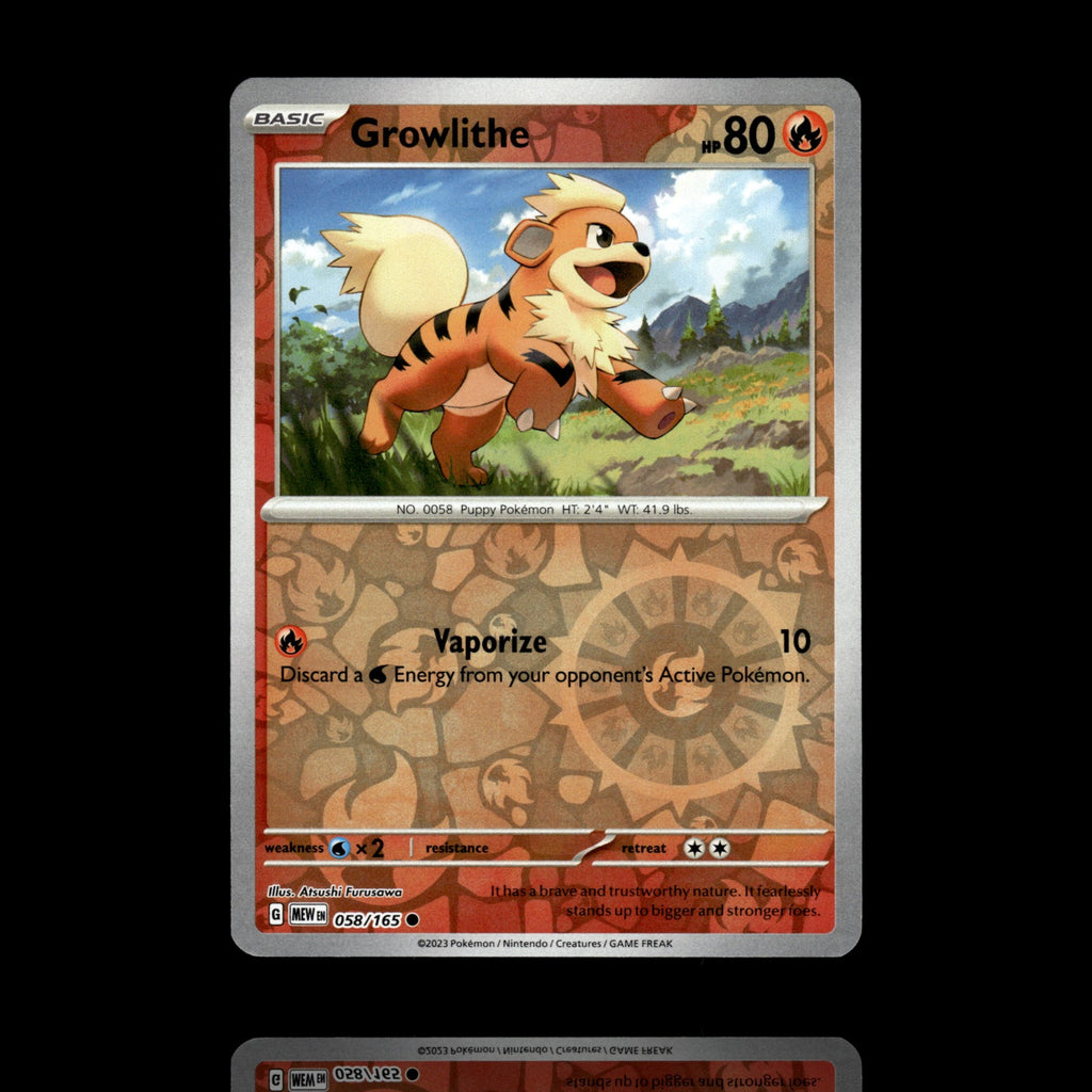 ▸ Growlithe | SV: Scarlet & Violet 151 | Reverse Holo | 058/165 | NM