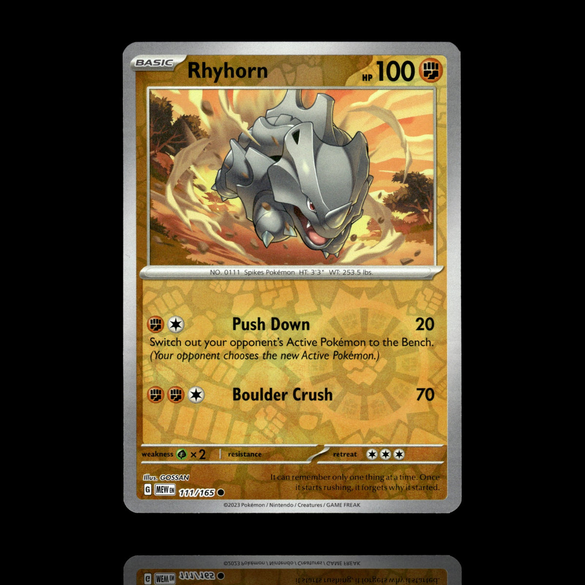 ▸ Rhyhorn | SV: Scarlet & Violet 151 | Reverse Holo | 111/165 | NM