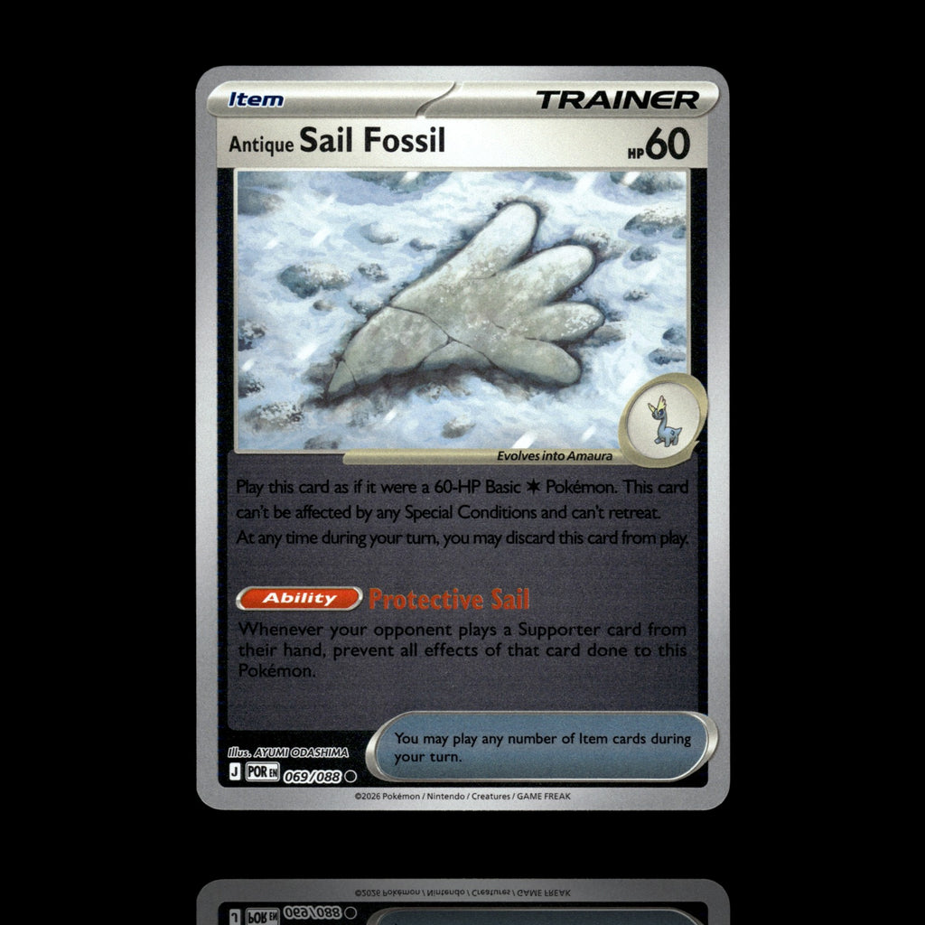 ▸ Antique Sail Fossil | ME03 Perfect Order | Reverse Holo | 069/088 | NM