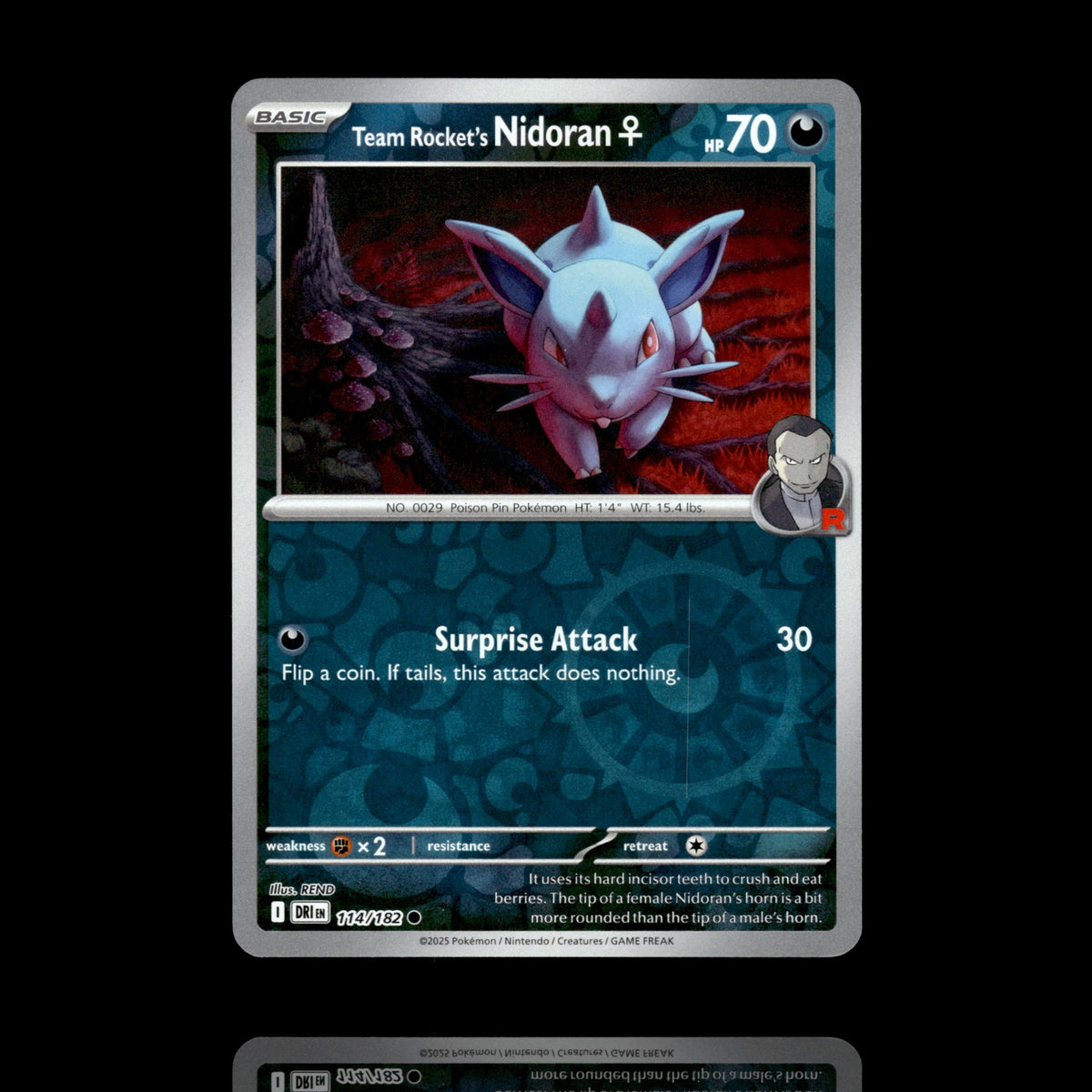 ▸ Team Rocket's Nidoran F | SV10: Destined Rivals | Reverse Holo | 114/182 | NM