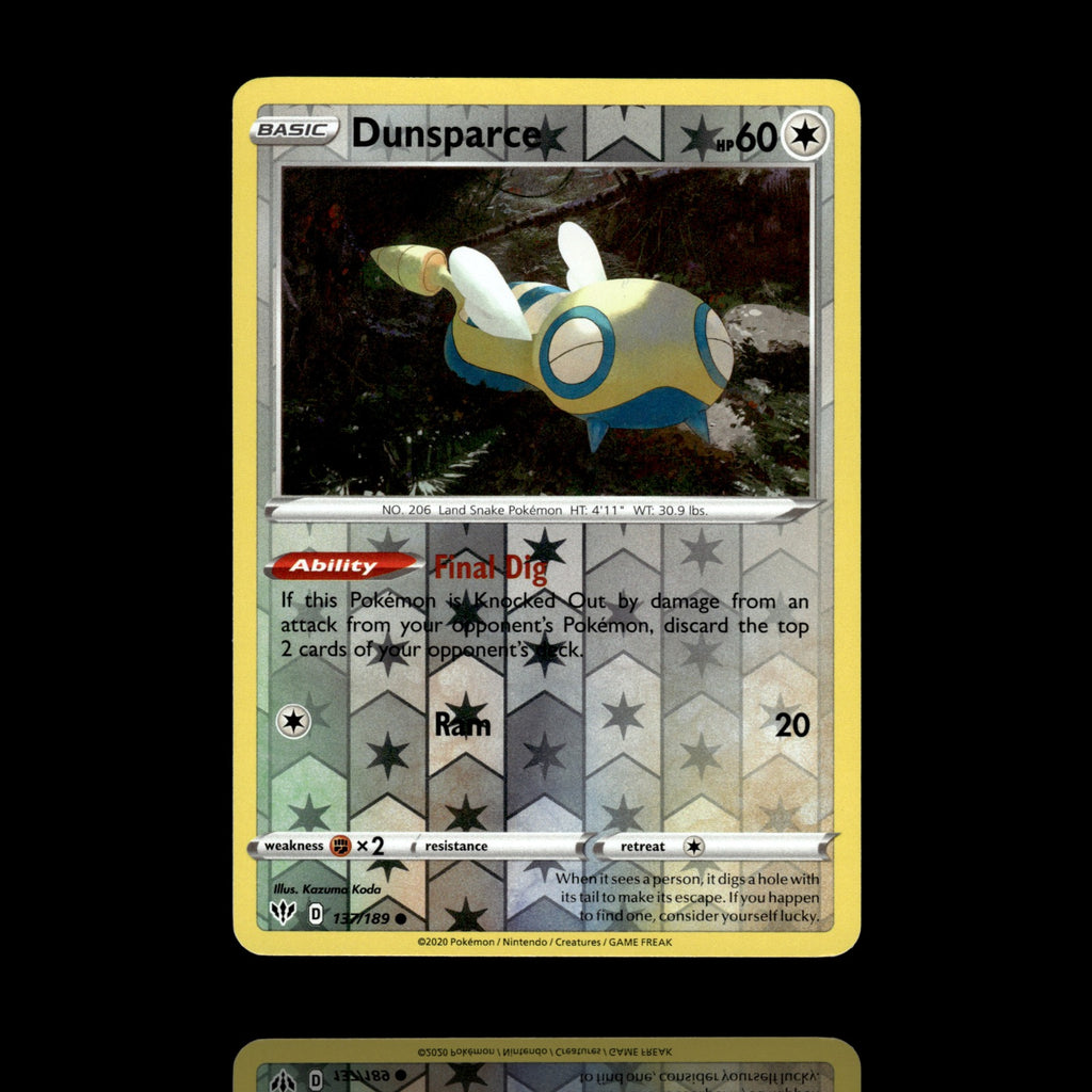 ▸ Dunsparce | SWSH03: Darkness Ablaze | Reverse Holo | 137/189 | NM