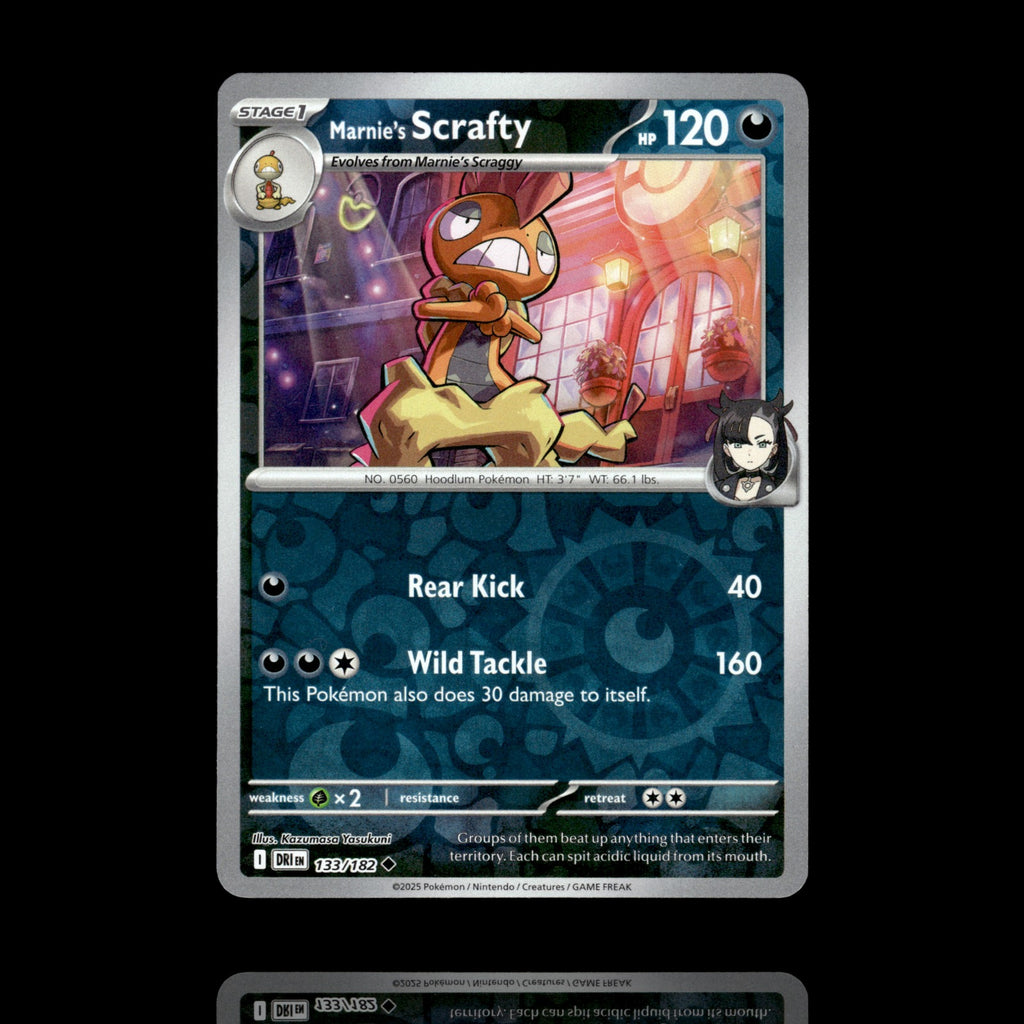 ▸ Marnie's Scrafty | SV10: Destined Rivals | Reverse Holo | 133/182 | NM