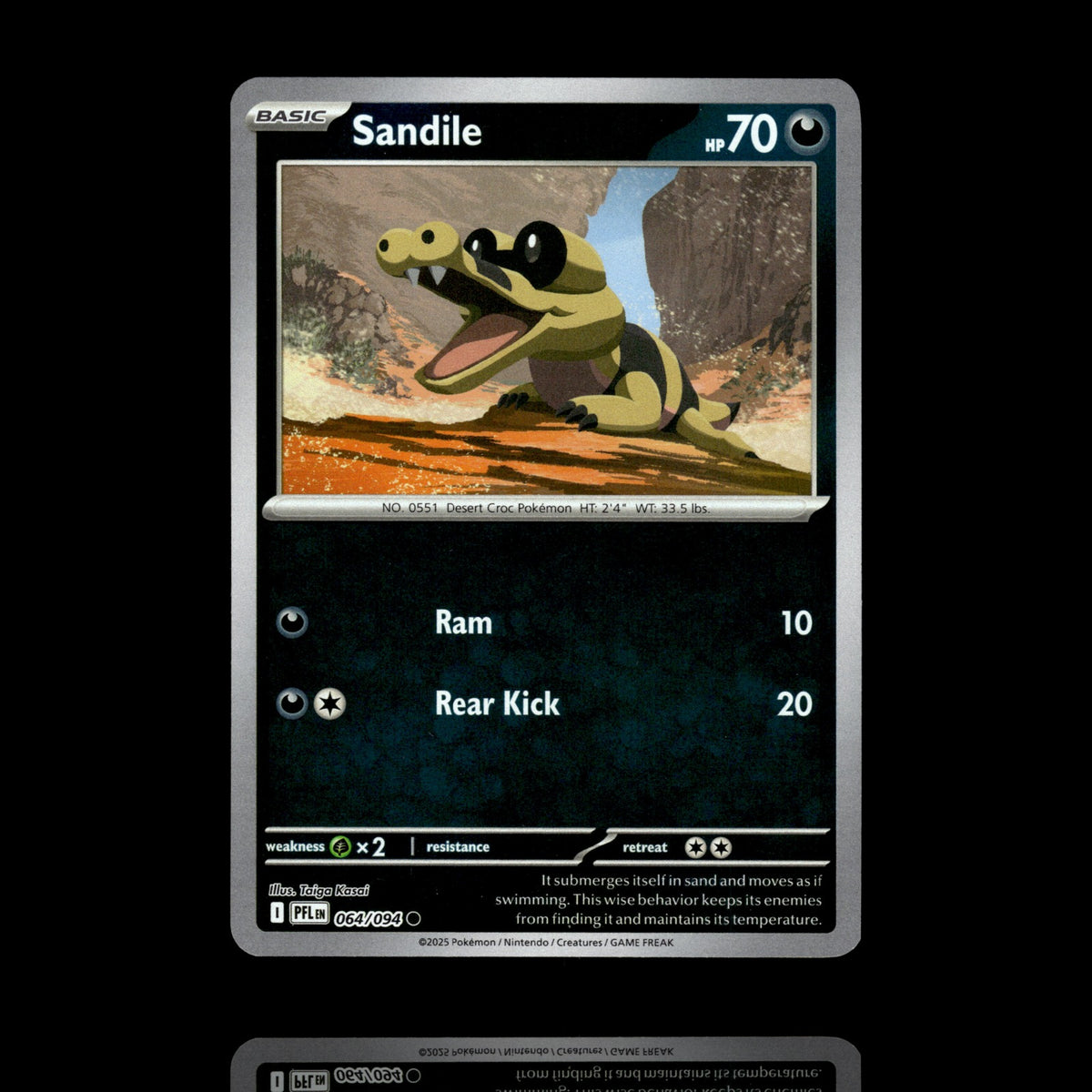 ▸ Sandile | ME02: Phantasmal Flames | Reverse Holo | 064/094 | NM