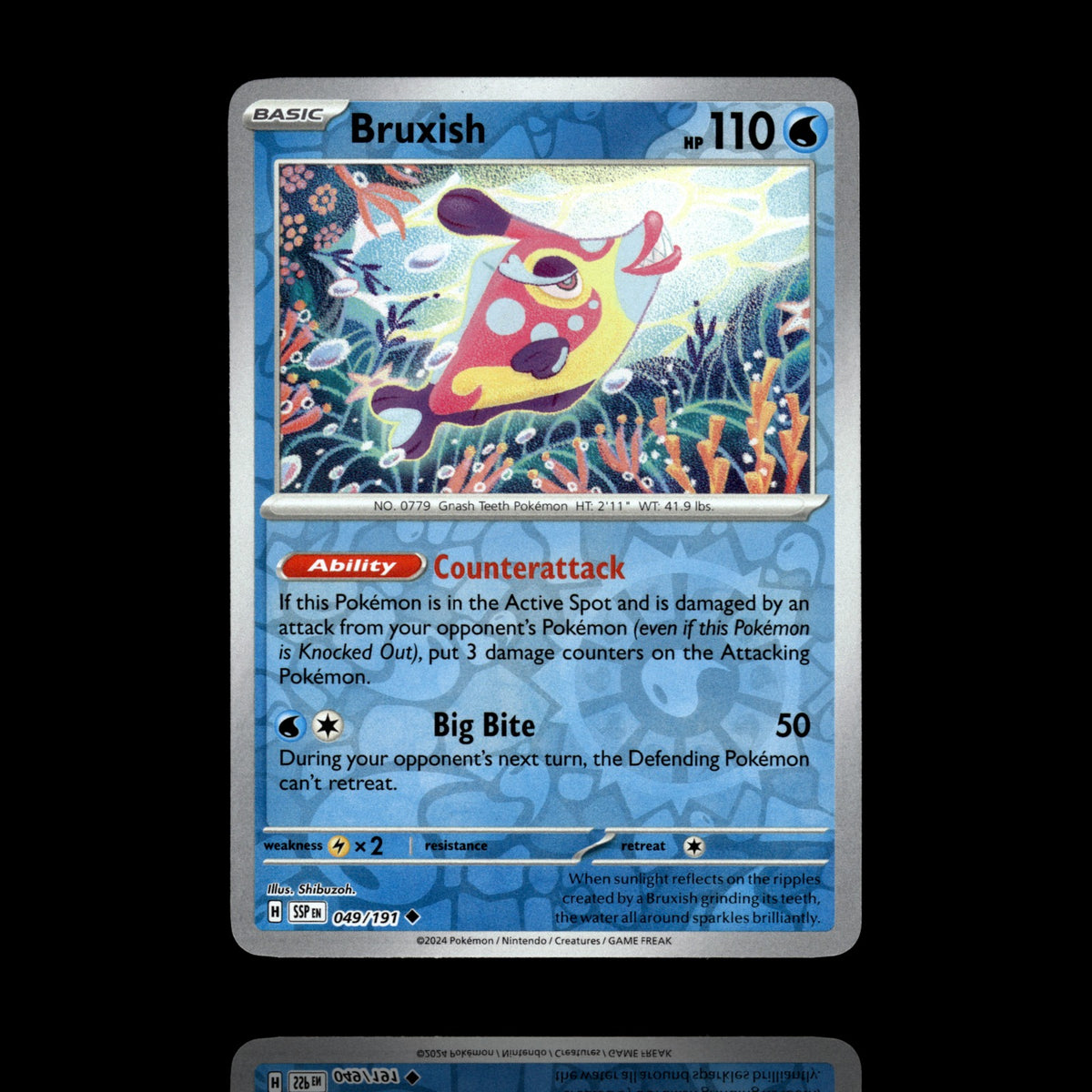▸ Bruxish | SV08: Surging Sparks | Reverse Holo | 049/191 | NM