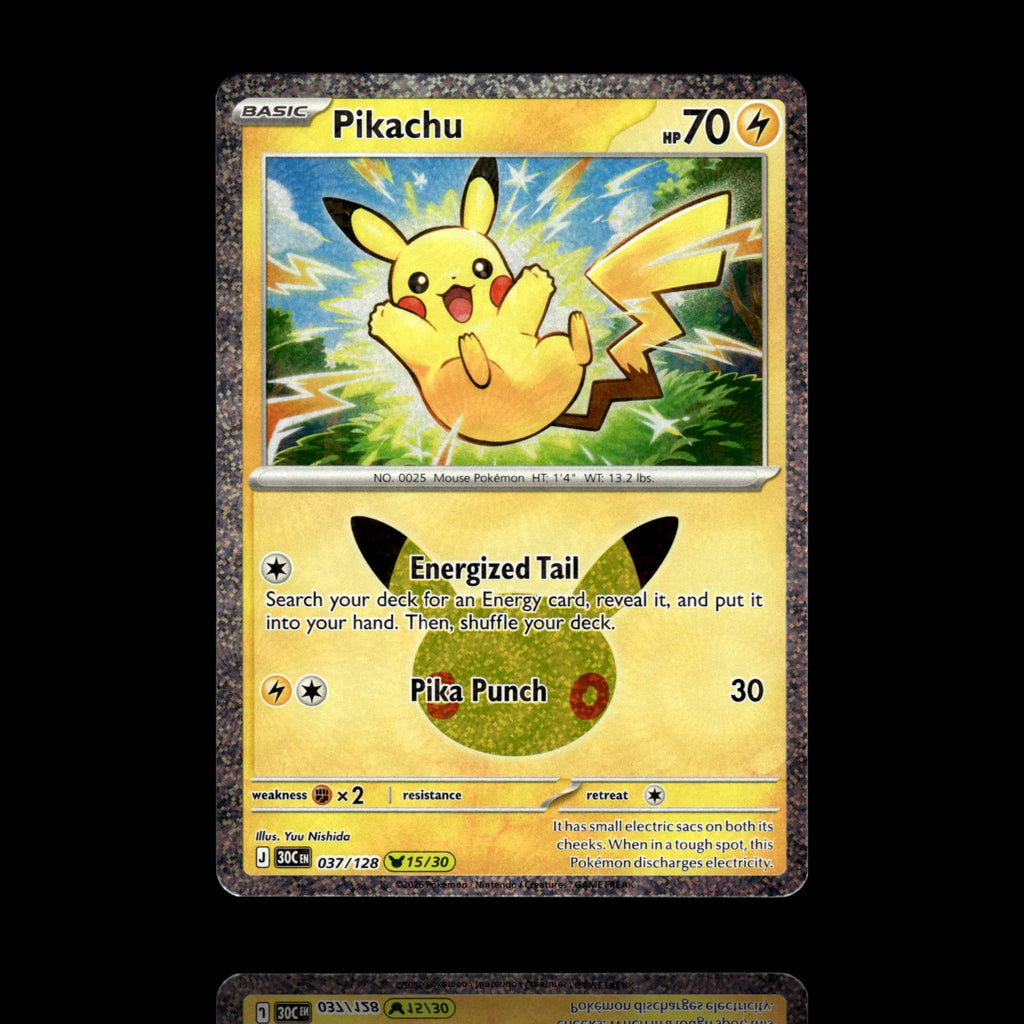 ▸ Pikachu | ME: 30th Celebration | Pikachu Rare | 037/128 | NM