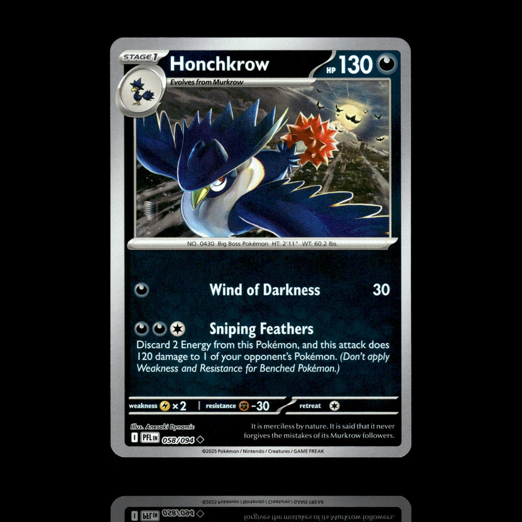 ▸ Honchkrow | ME02: Phantasmal Flames | Reverse Holo | 058/094 | NM