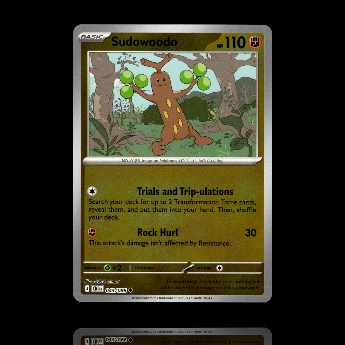 ▸ Sudowoodo | ME04 Chaos Rising | Reverse Holo | 043/086 | NM
