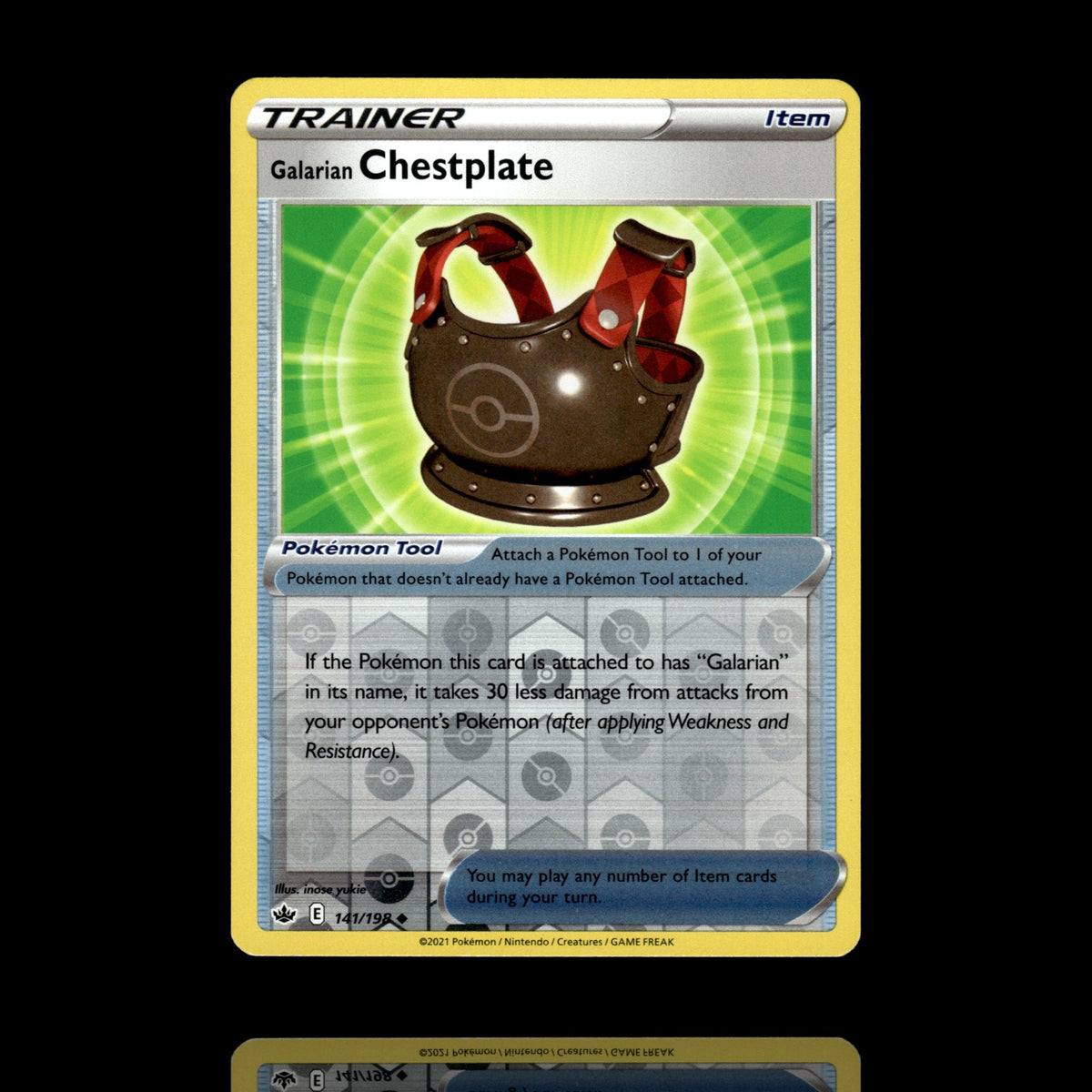 ▸ Galarian Chestplate | SWSH06: Chilling Reign | Reverse Holo | 141/198 | NM