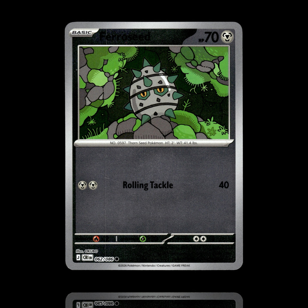 ▸ Ferroseed | ME04: Chaos Rising | Reverse Holo | 062/086 | NM