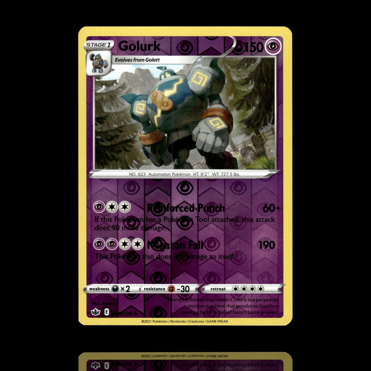 ▸ Golurk | SWSH03: Darkness Ablaze | Reverse Holo | 077/189 | NM