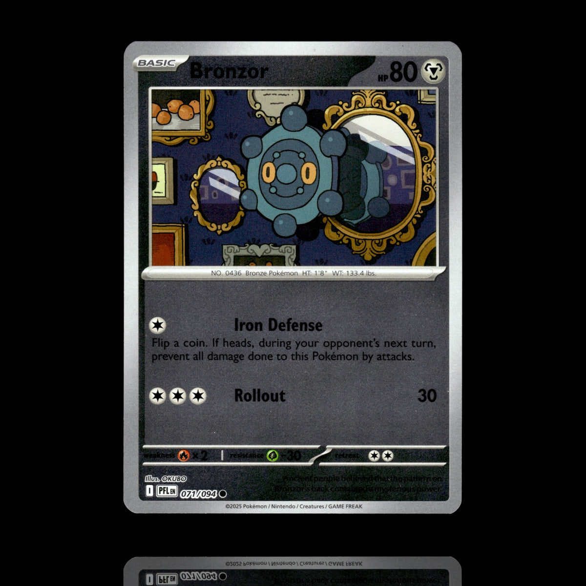 ▸ Bronzor | ME02: Phantasmal Flames | Reverse Holo | 071/094 | NM