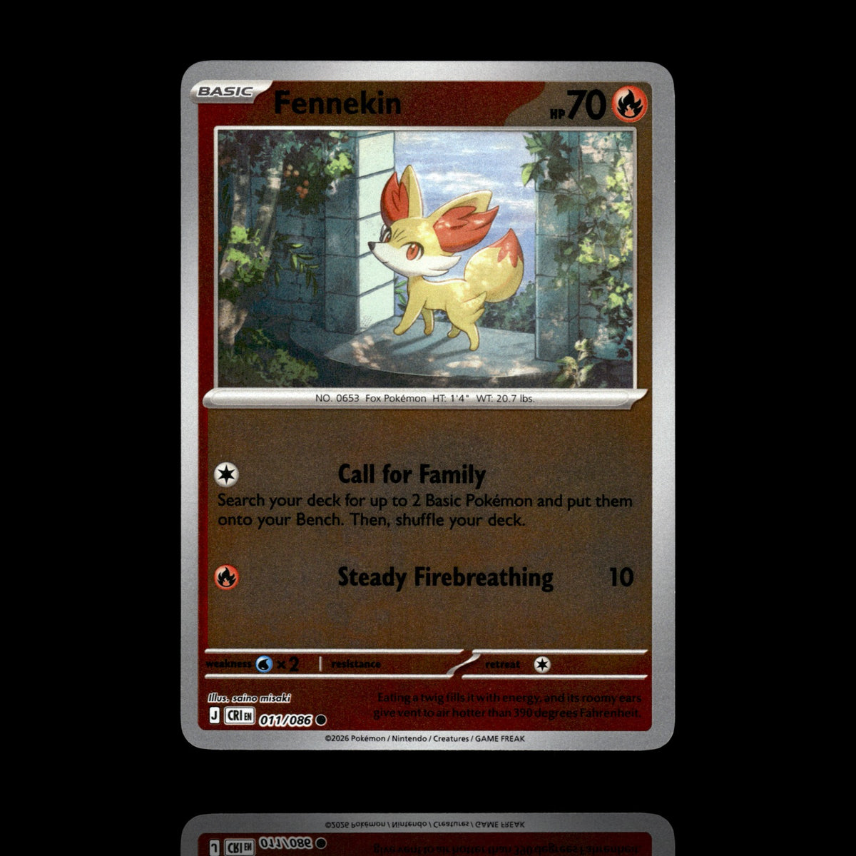 ▸ Fennekin | ME04: Chaos Rising | Reverse Holo | 011/086 | NM