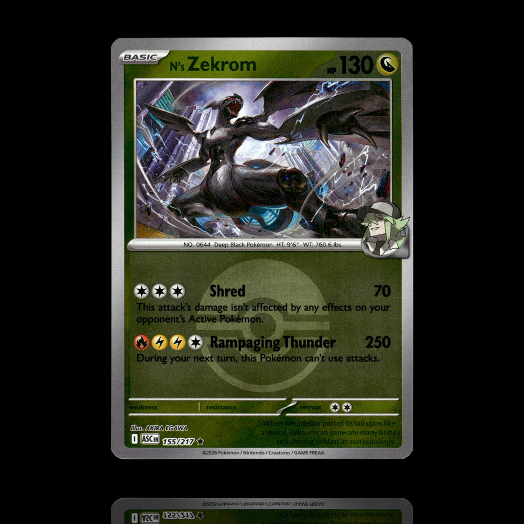 ▸ N's Zekrom (Poke Ball) | ME: Ascended Heroes | Reverse Holo | 155/217 | NM