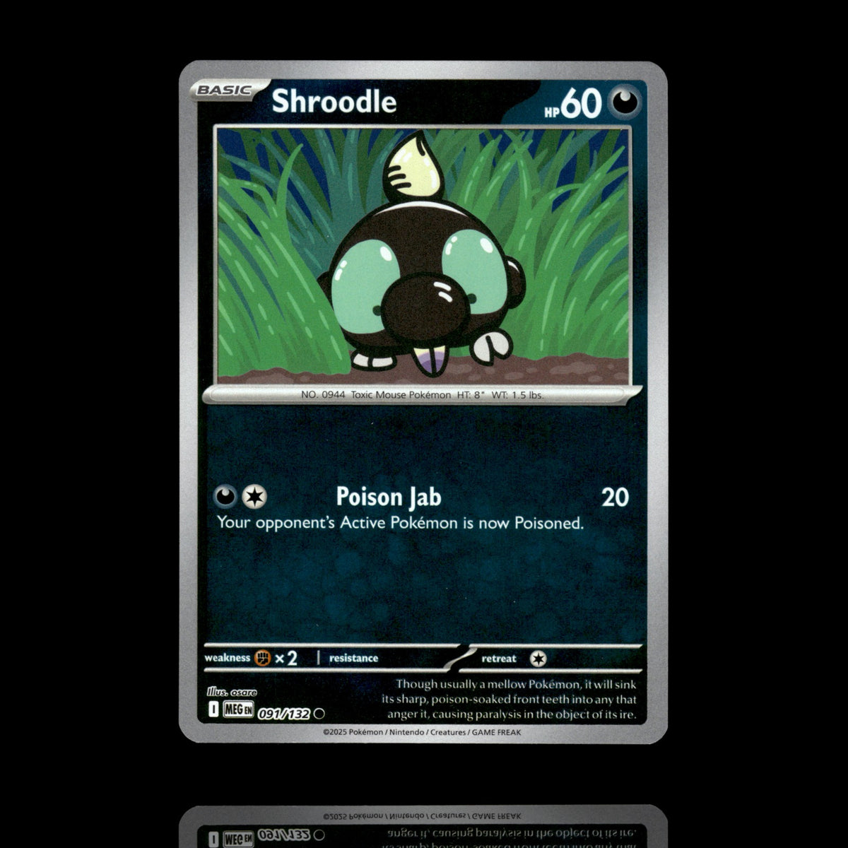 ▸ Shroodle | ME01: Mega Evolution | Reverse Holo | 091/132 | NM