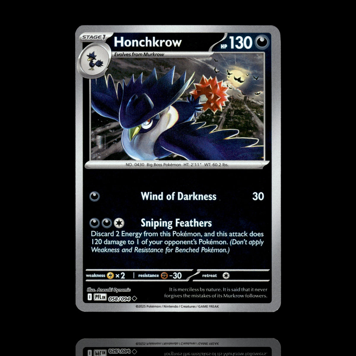 ▸ Honchkrow | ME02 Phantasmal Flames | Reverse Holo | 058/094 | NM