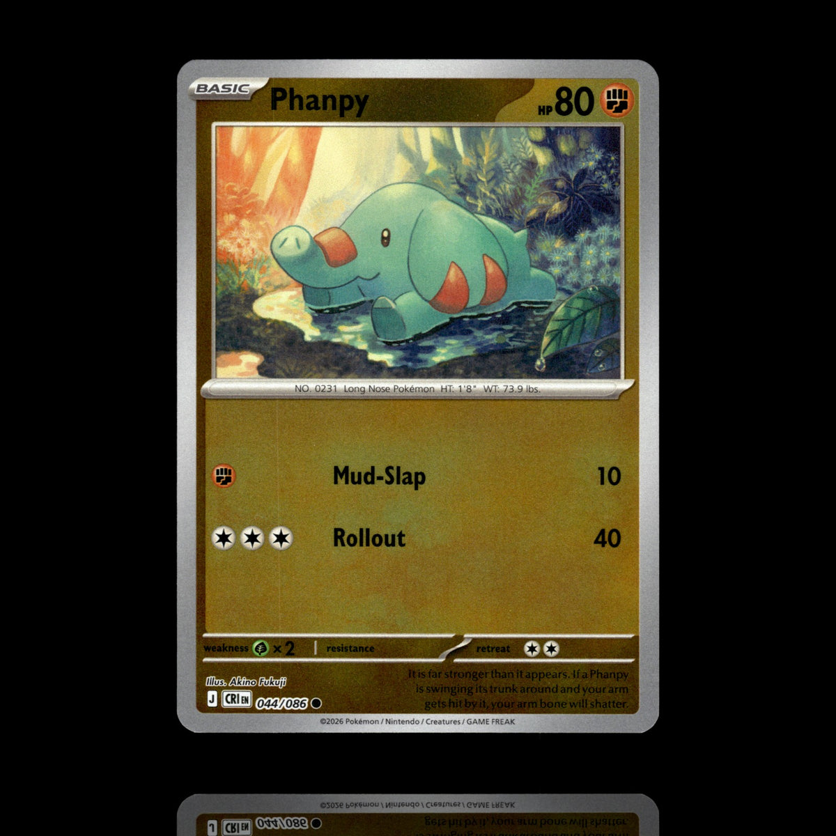 ▸ Phanpy | ME04: Chaos Rising | Reverse Holo | 044/086 | NM