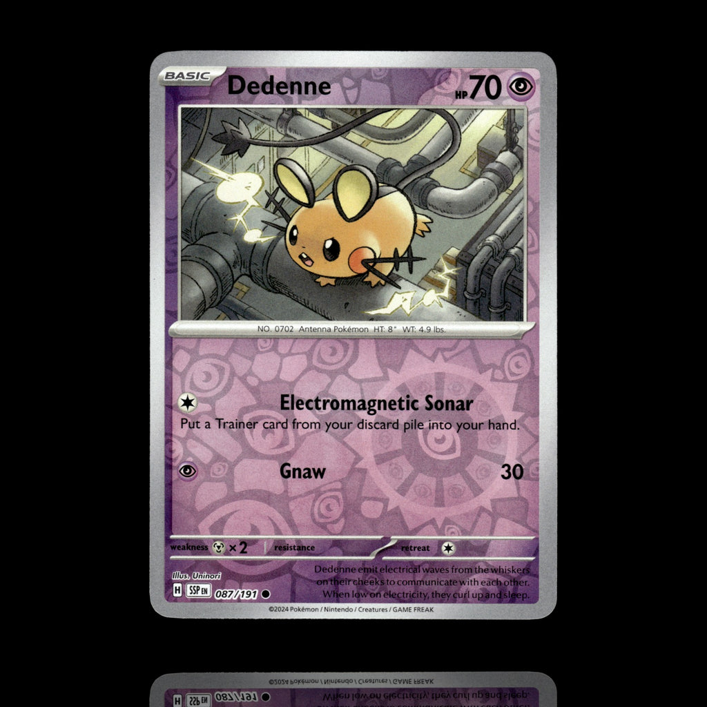 ▸ Dedenne | SV08: Surging Sparks | Reverse Holo | 087/191 | NM