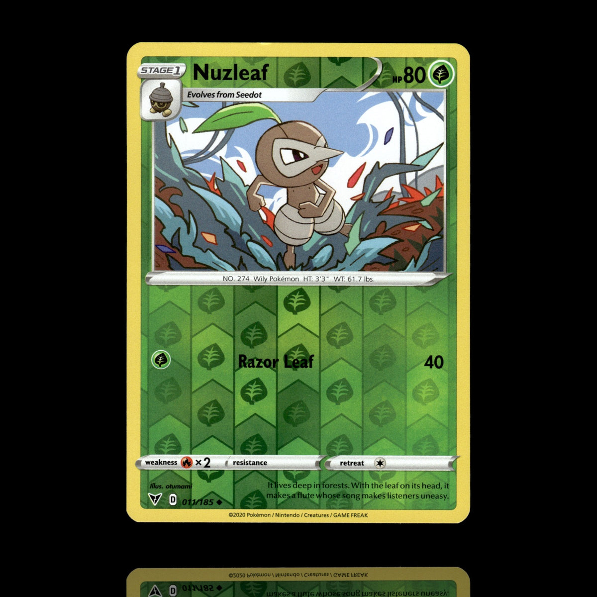 ▸ Nuzleaf | SWSH04: Vivid Voltage | Reverse Holo | 011/185 | NM