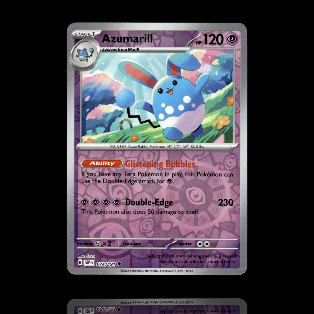 ▸ Azumarill | SV08: Surging Sparks | Reverse Holo | 074/191 | NM