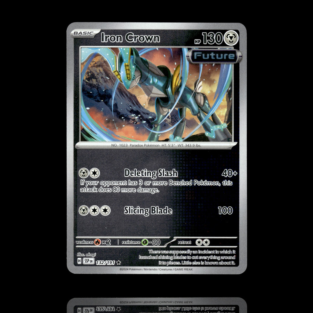 ▸ Iron Crown | SV08: Surging Sparks | Reverse Holo | 132/191 | NM