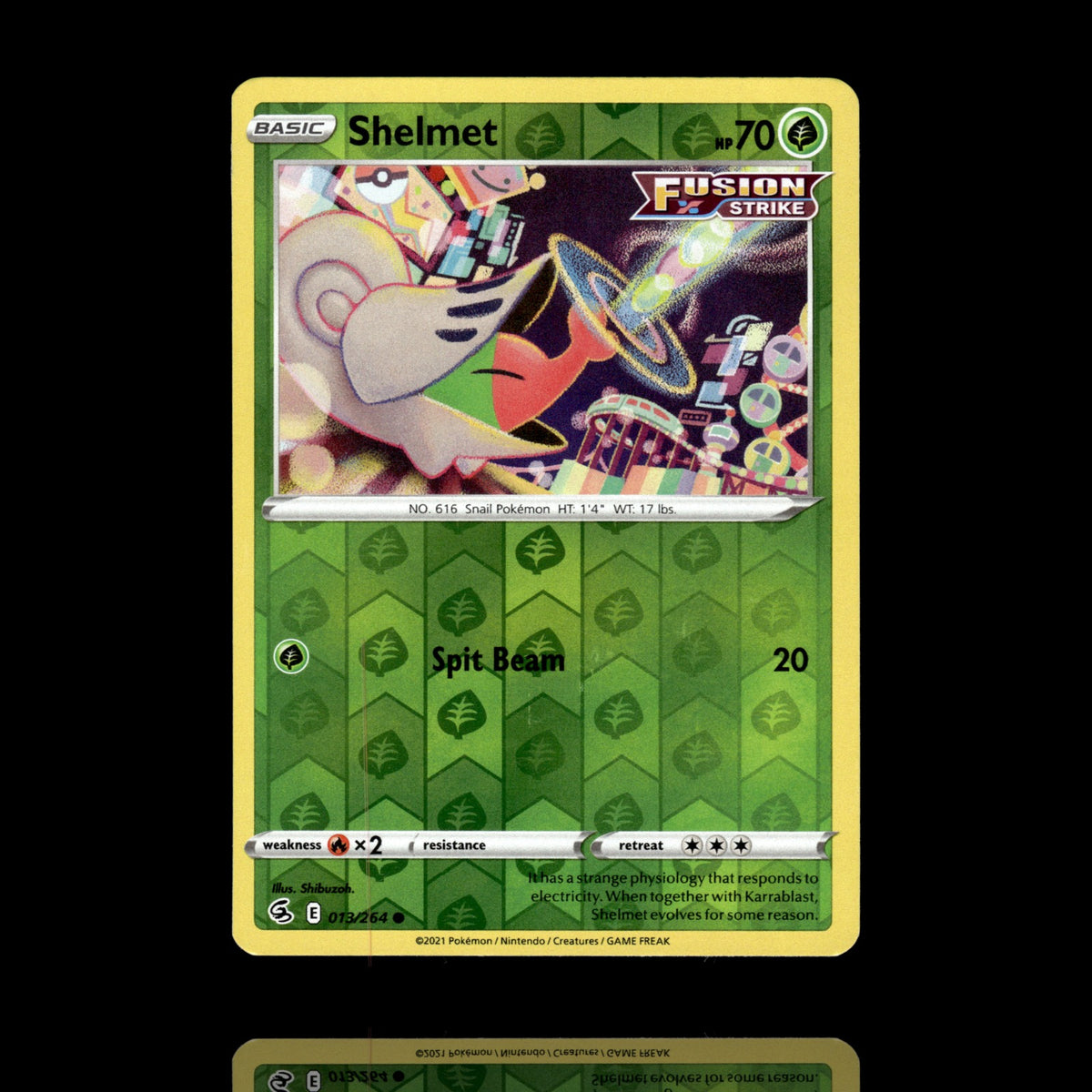 ▸ Shelmet | SWSH08: Fusion Strike | Reverse Holo | 013/264 | NM