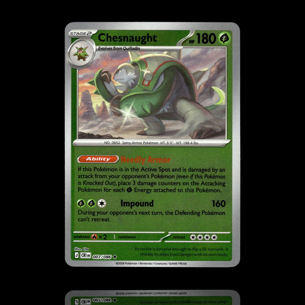 ▸ Chesnaught | ME04: Chaos Rising | Reverse Holo | 007/086 | NM
