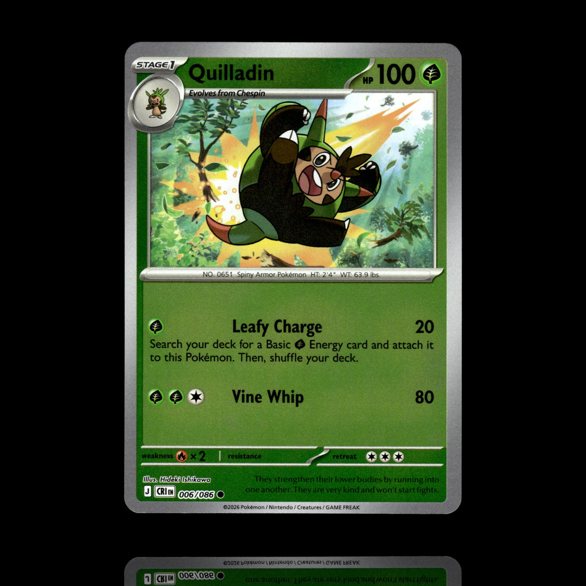 ▸ Quilladin | ME04: Chaos Rising | Reverse Holo | 006/086 | NM