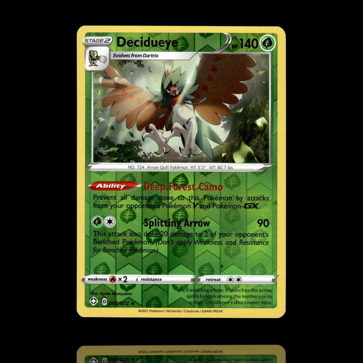 ▸ Decidueye | Shining Fates | Reverse Holo | 008/072 | NM