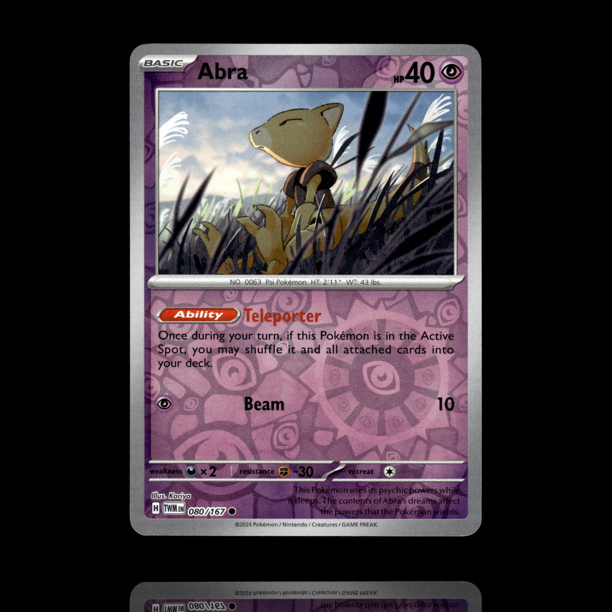 ▸ Abra | SV06: Twilight Masquerade | Reverse Holo | 080/167 | NM