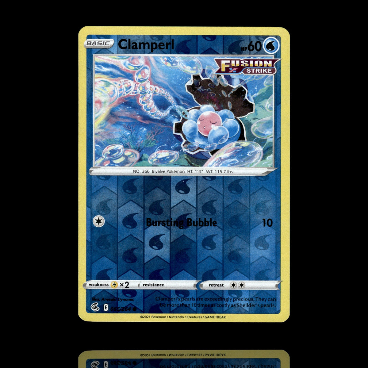▸ Clamperl | SWSH08: Fusion Strike | Reverse Holo | 065/264 | NM