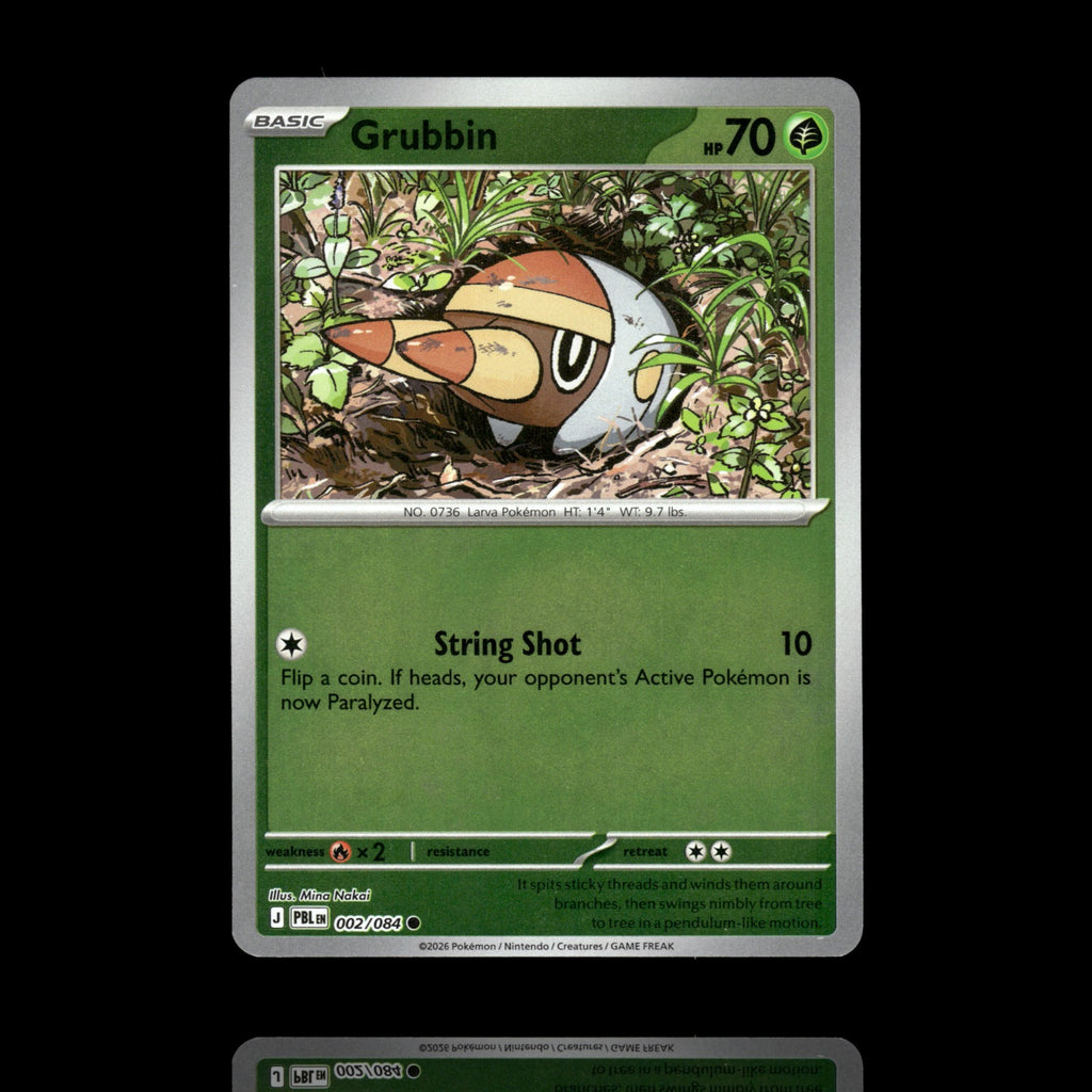 ▸ Grubbin | ME05: Pitch Black | Reverse Holo | 002/084 | NM