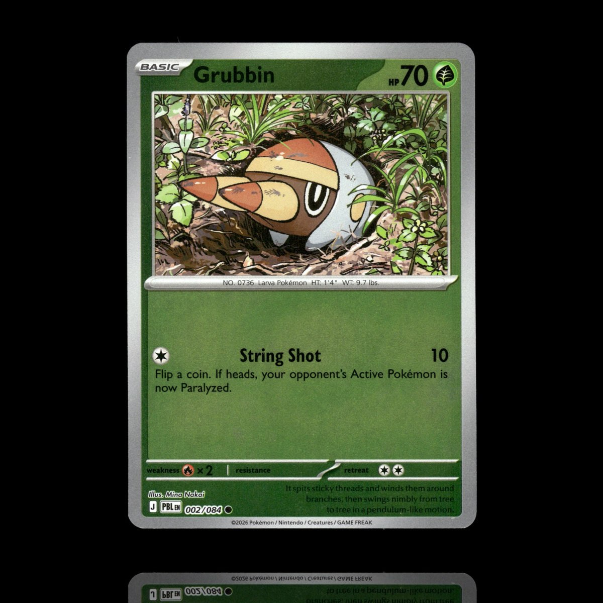 ▸ Grubbin | ME05: Pitch Black | Reverse Holo | 002/084 | NM