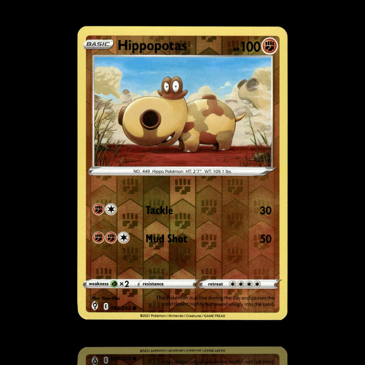 ▸ Hippopotas | SWSH07: Evolving Skies | Reverse Holo | 084/203 | NM