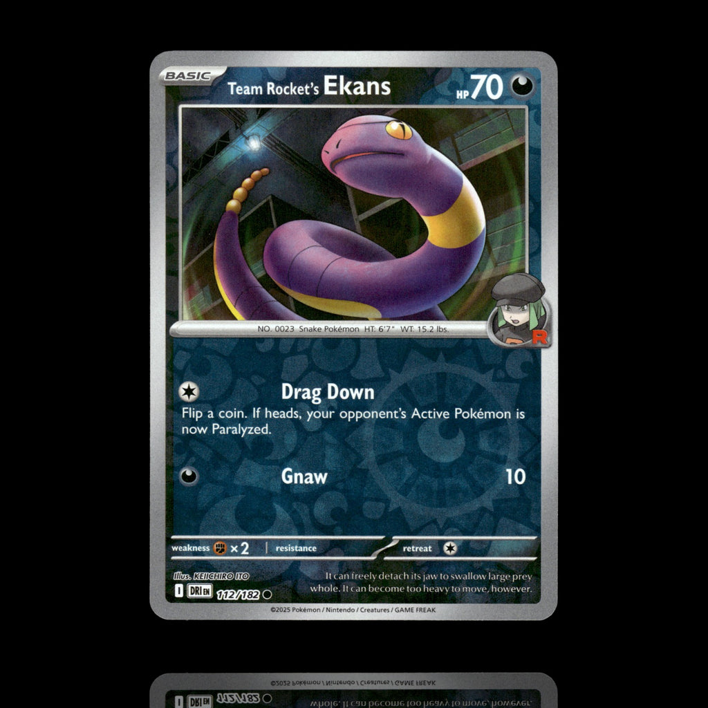 ▸ Team Rocket's Ekans | SV10: Destined Rivals | Reverse Holo | 112/182 | NM