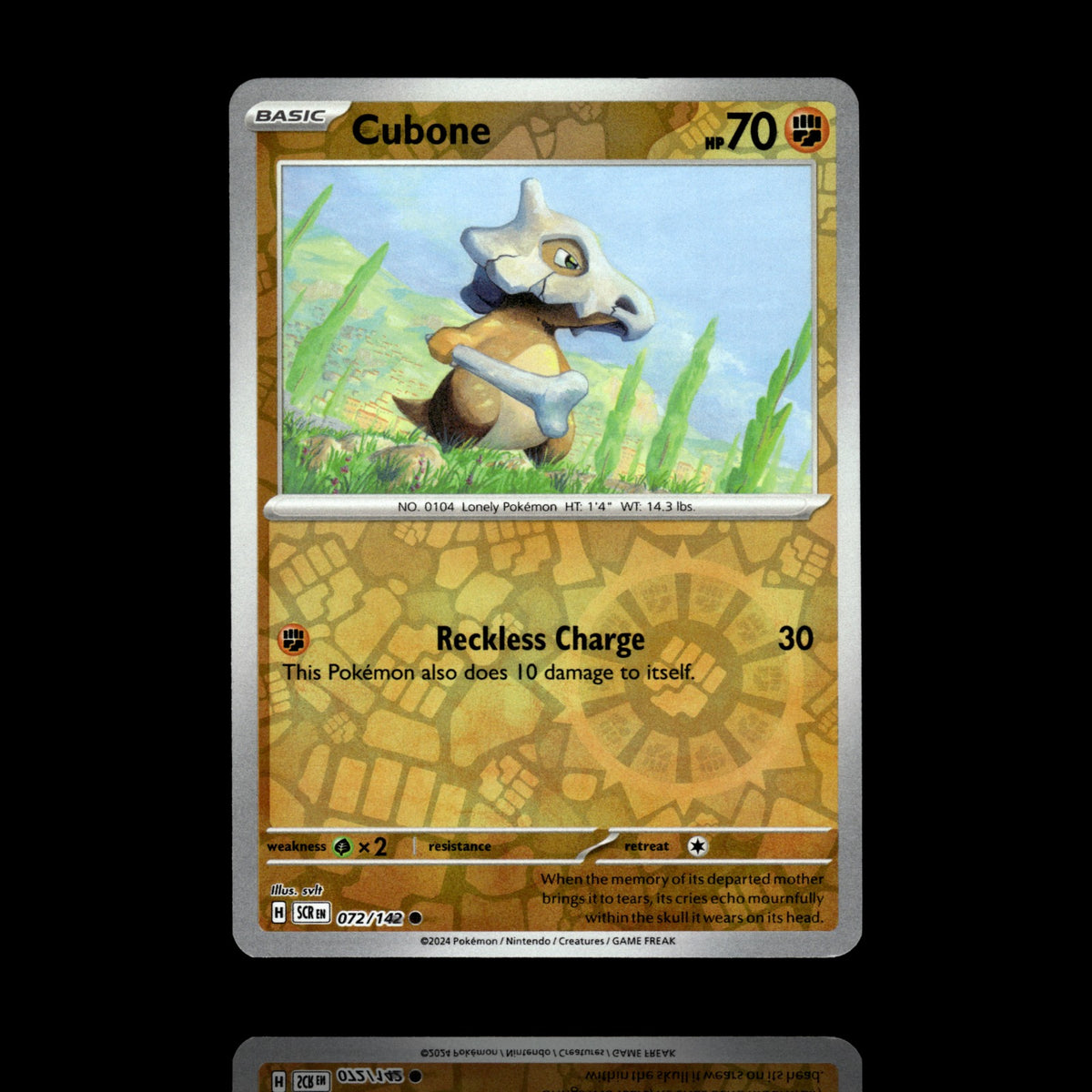 ▸ Cubone | SV07: Stellar Crown | Reverse Holo | 072/142 | NM