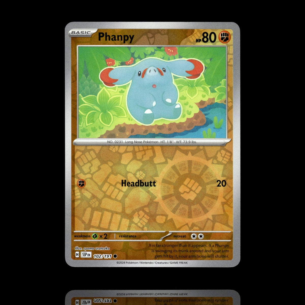 ▸ Phanpy | SV08: Surging Sparks | Reverse Holo | 102/191 | NM