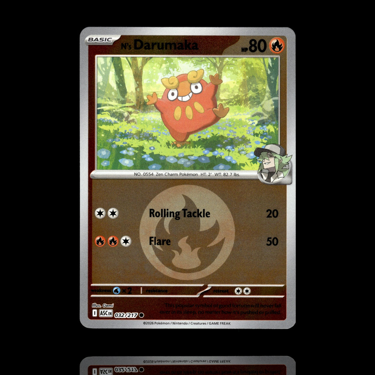 ▸ N's Darumaka | ME: Ascended Heroes | Energy Reverse Holo | 032/217 | NM