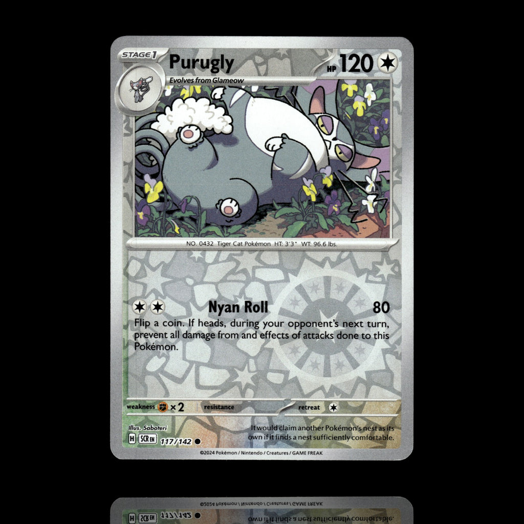 ▸ Purugly | SV07: Stellar Crown | Reverse Holo | 117/142 | NM