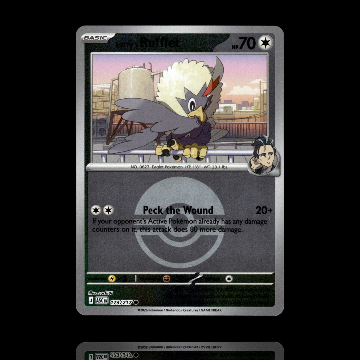 ▸ Larry's Rufflet (Poke Ball) | Ascended Heroes | Reverse Holo | 173/217 | NM
