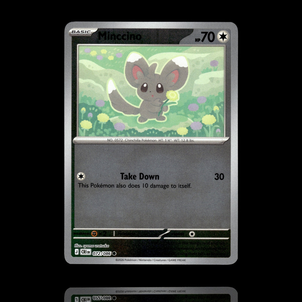 ▸ Minccino | ME04: Chaos Rising | Reverse Holo | 072/086 | NM