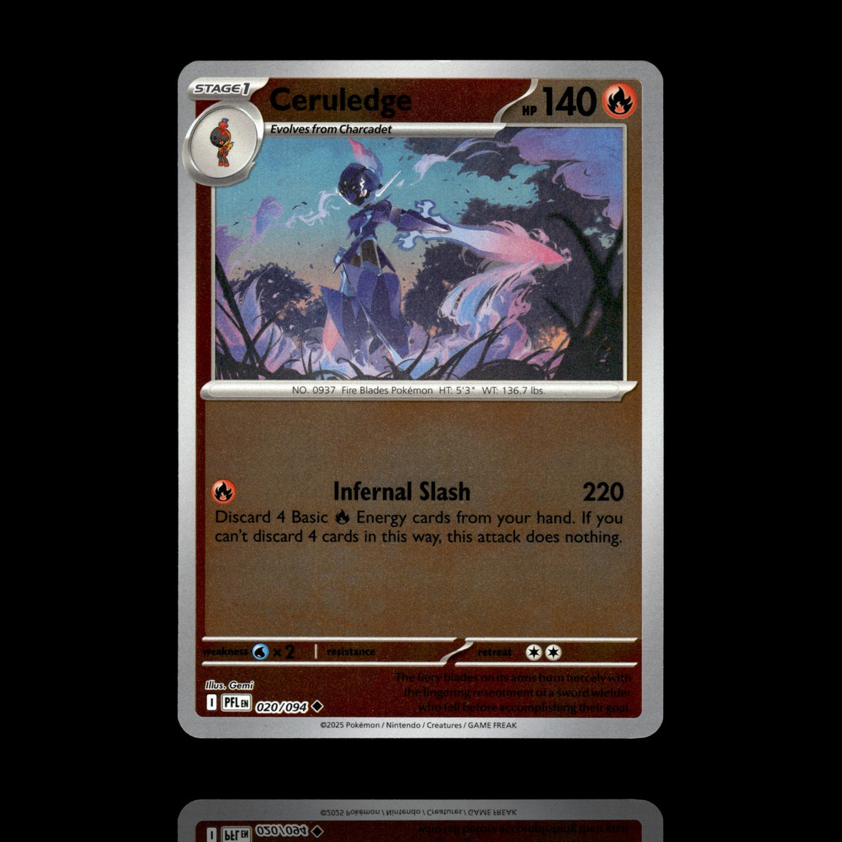 ▸ Ceruledge | ME02: Phantasmal Flames | Reverse Holo | 020/094 | NM