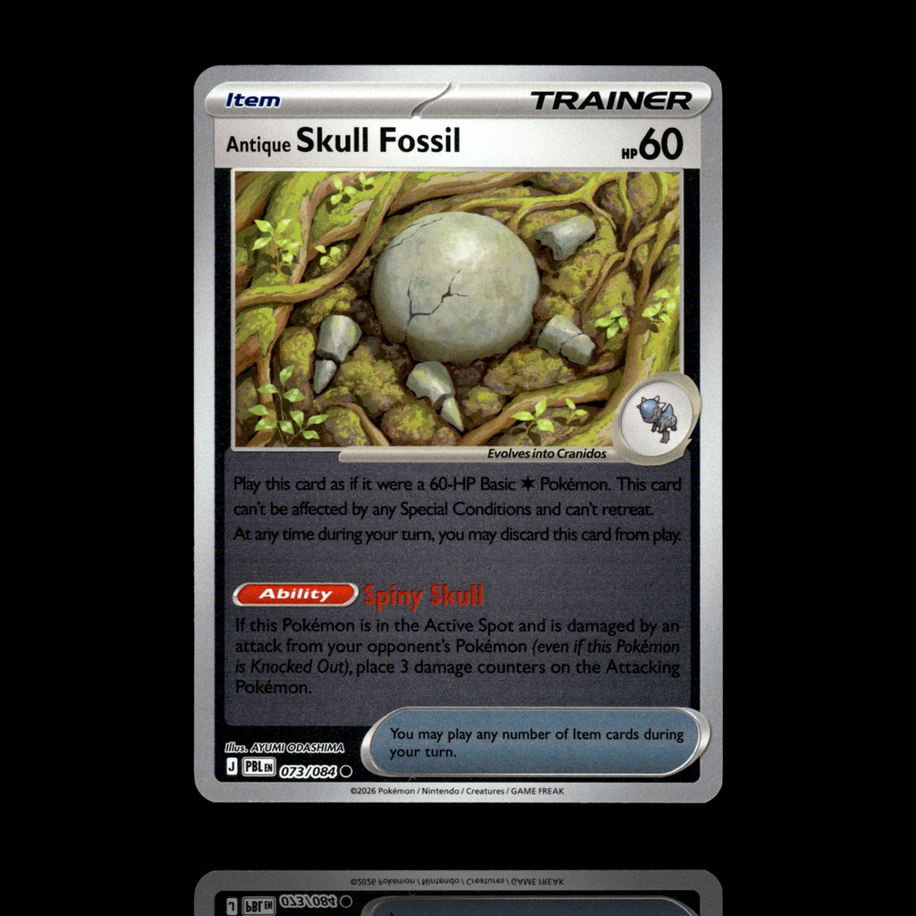 ▸ Antique Skull Fossil | ME05 Pitch Black | Reverse Holo | 073/084 | NM