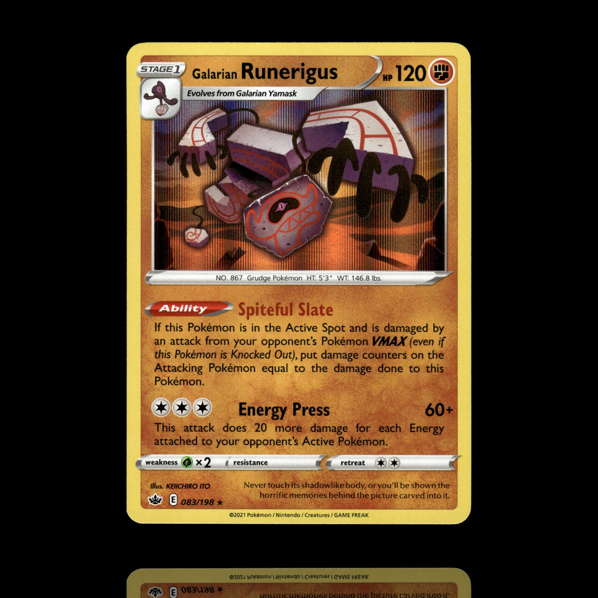 ▸ Galarian Runerigus | SWSH06: Chilling Reign | Holo Rare | 083/198 | NM