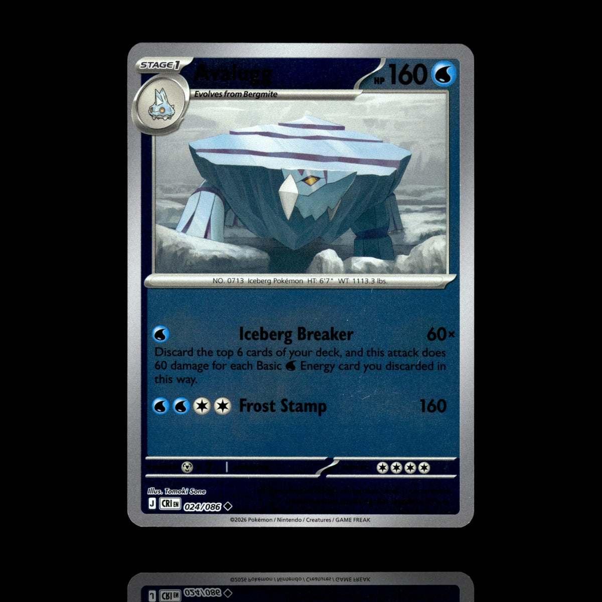 ▸ Avalugg | ME04: Chaos Rising | Reverse Holo | 024/086 | NM