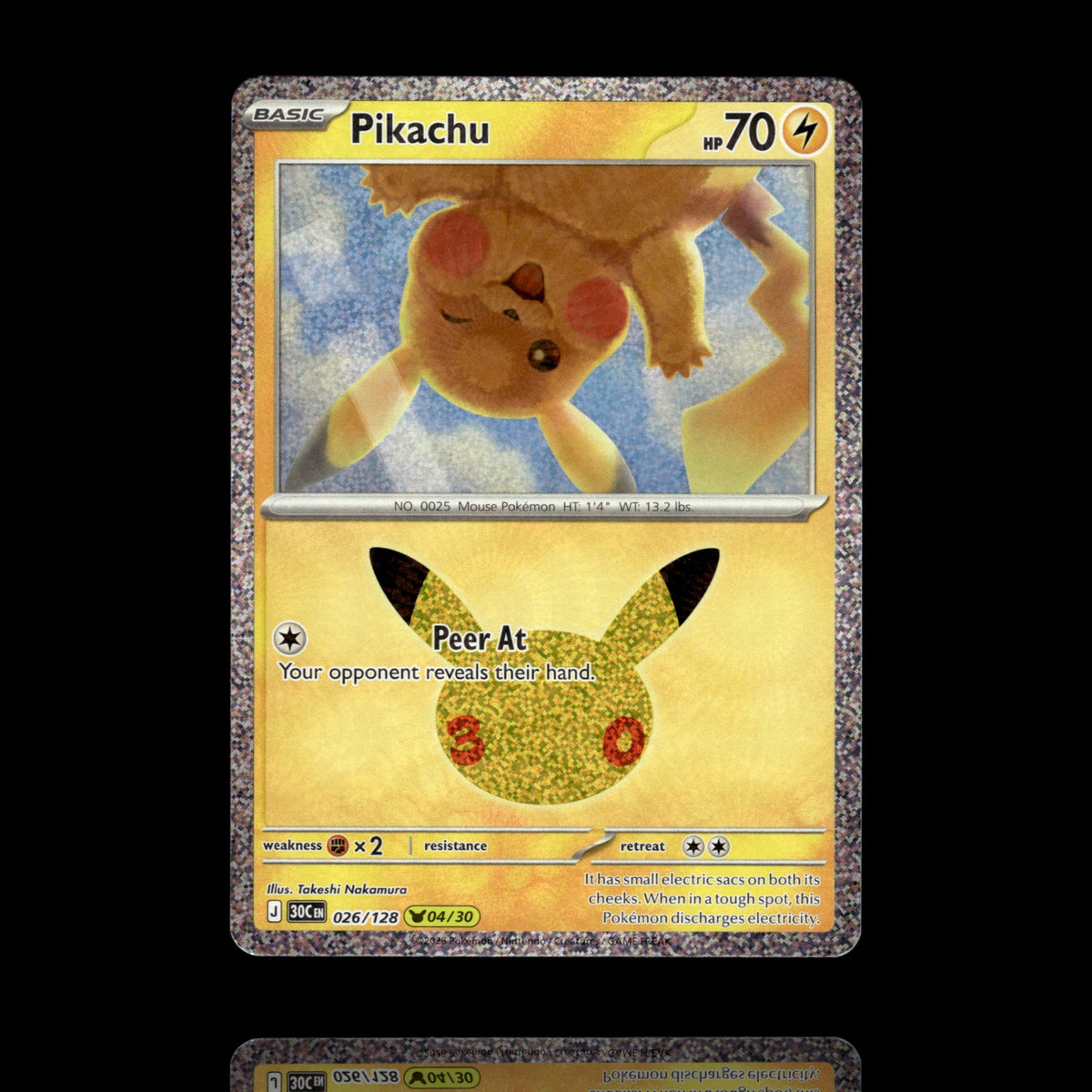 ▸ Pikachu | ME: 30th Celebration | Pikachu Rare | 026/128 | NM