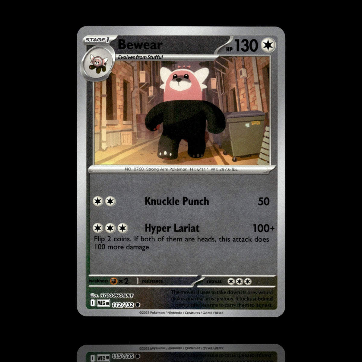 ▸ Bewear | ME01: Mega Evolution | Reverse Holo | 112/132 | NM