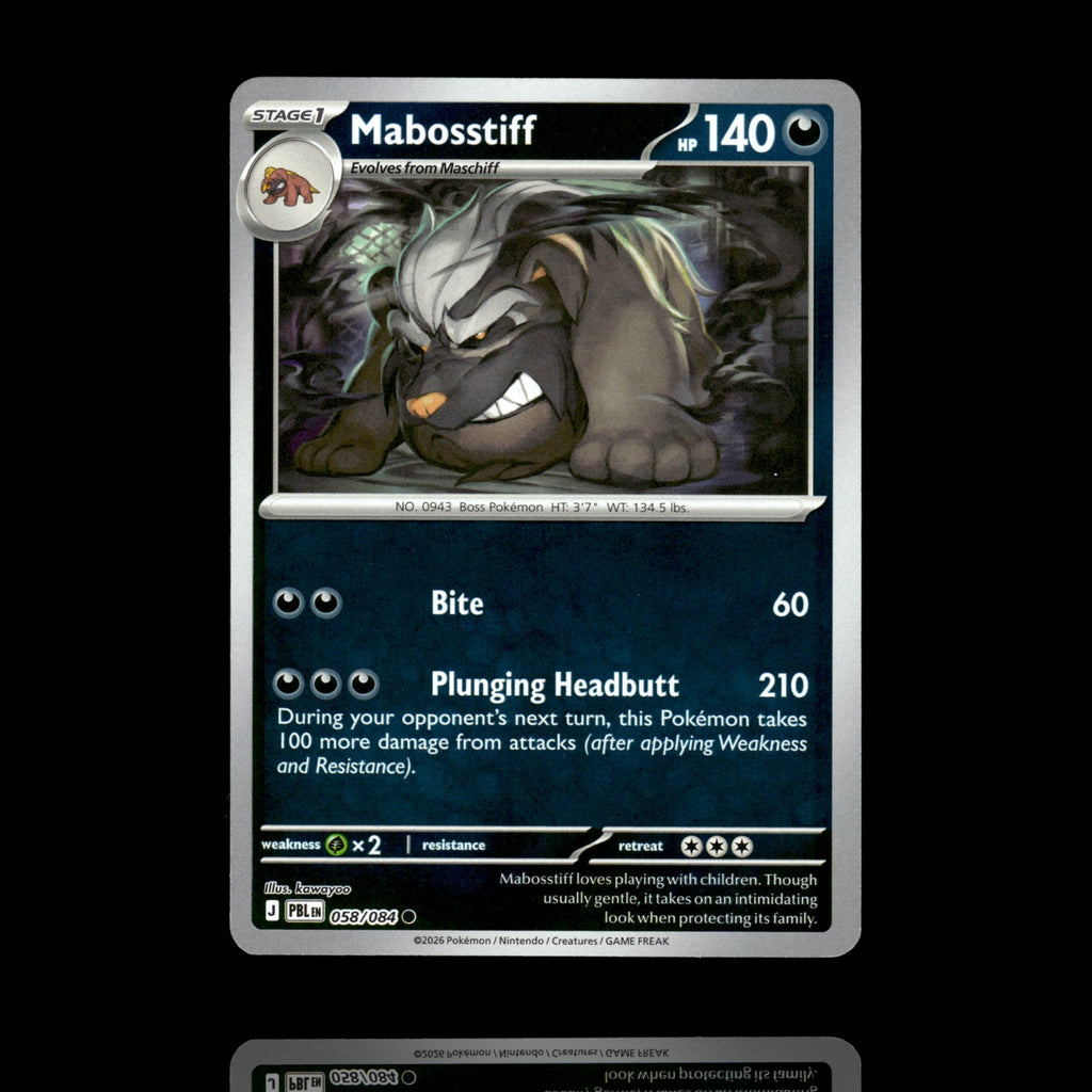 ▸ Mabosstiff | ME05: Pitch Black | Reverse Holo | 058/084 | NM