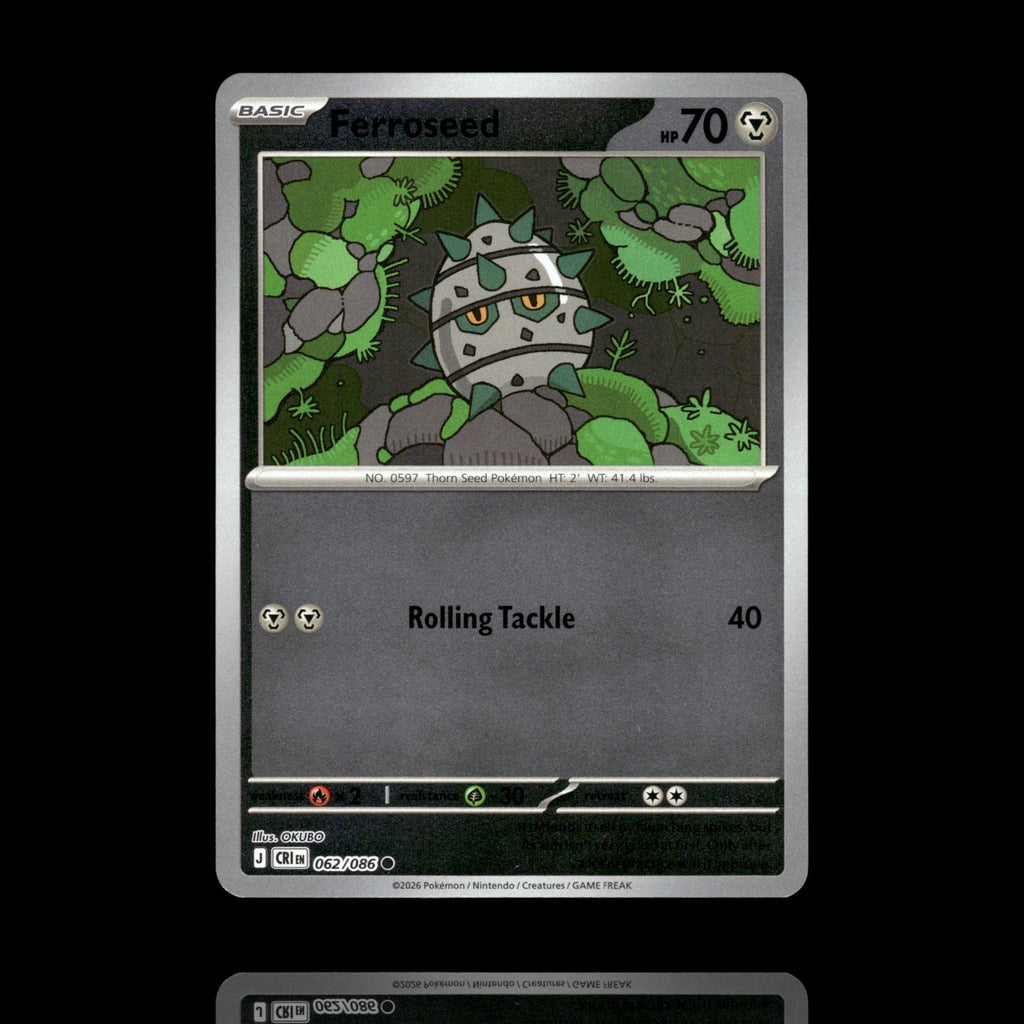 ▸ Ferroseed | ME04: Chaos Rising | Reverse Holo | 062/086 | NM